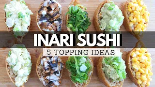 VEGAN FRIED TOFU SUSHI RECIPE & TOPPING IDEAS (INARI RECIPE)