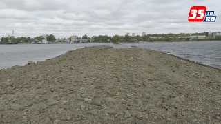 Прогуляться пешком до середины реки Шексны стало возможно в Череповце