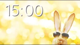 15 Minute Countdown Timer | Spring | Cool Bunny | Silent