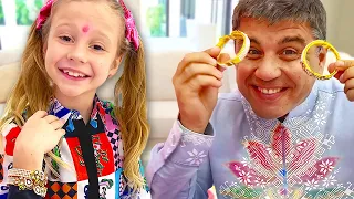 Nastya and Dad are celebrating Happy Diwali Day