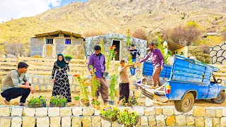 Embarking on a Green Journey: Planting Walnut and Lemon Trees with Beautiful Flowers"