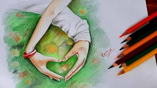 Love Sign With Romantic Couple/Romantic Couple Step By Step Drawing For Beginners/