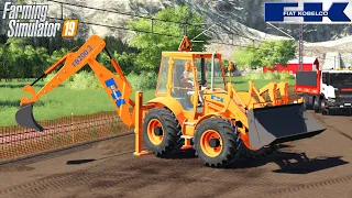 Farming Simulator 19 - FIAT-KOBELCO FB 200.2 Backhoe Loader Digging The Dirt From The Trench