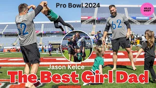So SWEET! Jason Kelce’s ADORABLE moment with his daughters at  Pro Bowl practice - Classic DAD MOVE