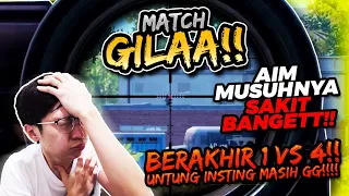 MATCH GILAA!! AIM MUSUHNYA SAKIT BGT!! BERAKHIR 1 VS 4!! UNTUNG INSTING MASI GG! | PUBG MOBILE