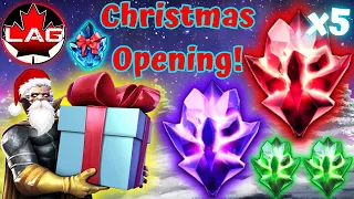 x5 7-Star Gifted Guardians! Valiant Holiday Gift! Christmas Crystal Opening Cornucopia!! GBCs! -MCOC