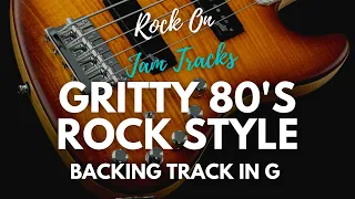Gritty 80's Rock Style Guitar Backing Track In G Minor
