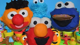 Sesame Street Play Doh Toy Surprise Eggs with Play-Doh Cookie Monster, Elmo, Bert, & Ernie!