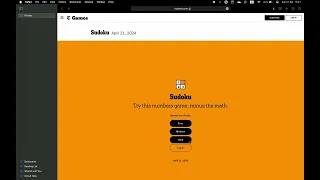 New York Times Sudoku ✦ April 21, 2024 ✦ Hard
