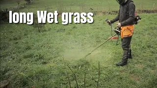 Strimming long Wet grass - Honda UMK450XE Brushcutter- Oregon Jet Fit Flexiblade