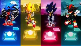 Sonic Exe vs Fleetway Super Sonic vs Dark Sonic vs Shadow Exe - Tiles Hop!!