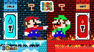 Hot vs Cold Challenge: When Everything Mario and Luigi Touch Turns to FIRE - ICE | Bros Game Story