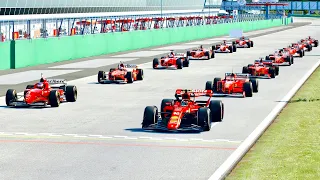 Ferrari F1 2022 vs All Micheal Schumacher Ferrari F1 Cars (1996-2006) at Monza GP