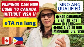 GOOD NEWS, ELIGIBLE  FILIPINOS CAN NOW TRAVEL TO CANADA VISA-FREE, ONLY eTA IS NEEDED #canada #visa