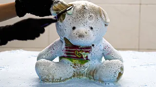 Mud Teddy Bear - Recovering Teddy Bears from the Landfill - Satisfying Perfect Manual Cleaning