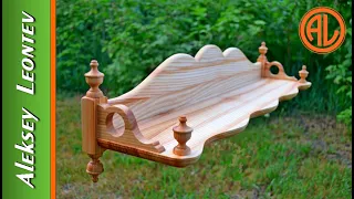 Полка деревянная настенная. Мебель из дерева / Wooden wall shelf