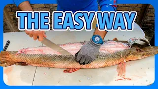 How to clean and fillet alligator gar, EASIER than I thought!