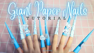 💙 PAPER DIY 💙 How to make giant paper nail Tutorial, paper craft, paper diy, paper squishy