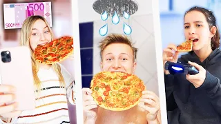 Wer ZULETZT aufhört PIZZA zu essen, gewinnt 500€ 🤑🍕