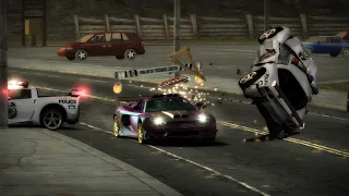 POLICE CHASE INSANE Need for Speed 2005 aggresive police