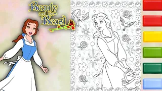 Princess Belle Coloring Video #22 |  Disney Princess Belle Beauty and The Beast Coloring Page