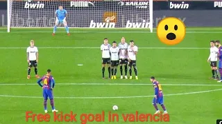 Lionel messi free kick goal in Valencia|| Barcelona 3 - 2 Valencia 2021!!