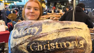 🇬🇧🎄🎅 LONDON CHRISTMAS 2023, BOROUGH MARKET WALKING TOUR, LONDON STREET FOOD, EXTREMELY BUSY, 4K HDR