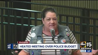 Heated meeting over police budget at city council meeting