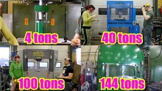 4 Ton Hydraulic press Vs. 144 Ton Hydraulic press