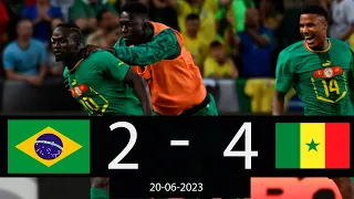 Sadio Mané Twice | Brazil vs Senegal 2-4 (All Goals Highlights 2023) | Lions of Teranga Untouchable