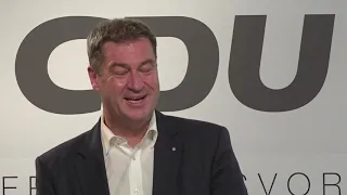 Markus Söder nach dem Gespräch auf CDU CSU Fraktionsvorsitzendenkonferenz