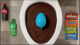 Experiment Toilet vs Coca Cola, Fanta, Sprite, Mirinda Balloons, Coffee, Candy
