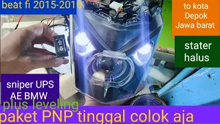 reflektor beat 2015-2016 sniper UPS plus leveling D2 laser sinar otomotif