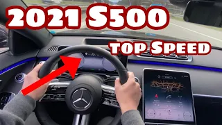 2021 Mercedes-Benz S-CLASS AMG LINE S500 W223 TOP SPEED on AUTOBAHN by DriveMaTe