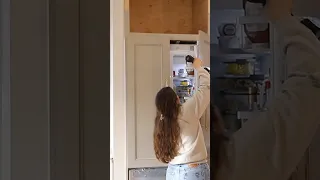 Making Our Refrigerator Look Like Cabinetry 🛠️ #kitchenmakeover