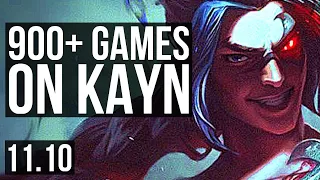 KAYN vs MASTER YI (JUNGLE) | 10/0/8, 900+ games, Legendary, 1.2M mastery | EUW Master | v11.10