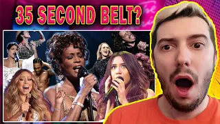 LONGEST BELTS EVER! - FEMALE SINGERS SUSTAING NOTES FOR THEIR LIFE (REACTION)