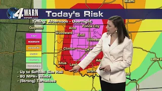 Severe weather moving into Oklahoma on Monday