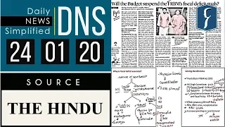Daily News Simplified 24-01-20 (The Hindu Newspaper - Current Affairs - Analysis for UPSC/IAS Exam)