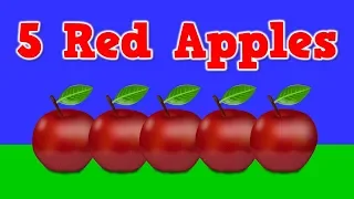 5 RED APPLES!  (*apple song for kids*)