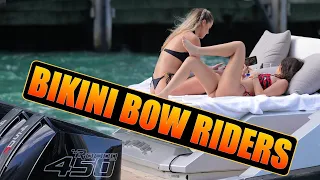 SHE'S THE MIAMI RIVER SELFIE QUEEN! | BIKINI BOW RIDERS | MIAMI BOATS