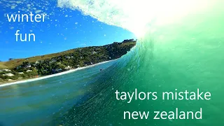 Surfing in New Zealand Taylors Mistake fun uncrowded surf video