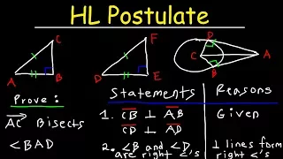 Hypotenuse Leg Theorem - HL Postulate - Two Column Proofs