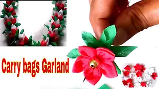 Shopping bag Garland Making Idea|Carry bag flower making Idea|@dhamanicreations7844 #garland #diy