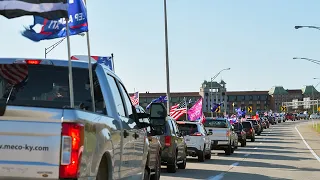 Thousands of Trump supporters flood roads in Texas and California after Biden bus incident