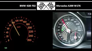 BMW 428i F32 VS. Mercedes A200 W176 - Acceleration 0-100km/h