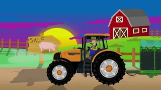 Pig Purchase - Colorful Animated Farm and Working Farmers - Tractors at Work