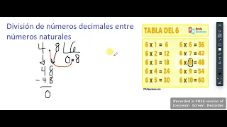 5º División de números decimales entre numeros naturales 1