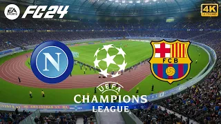 Napoli vs Barcelona | Champions League 2023/2024 | FC 24 on PS5 Gameplay | 4K 60FPS