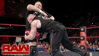 WWE RAW SAMOA JOE AND BROCK LESNAR BRAWL FOR THE FIRST TIME 6/13/17